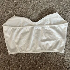 Shiny white crop top, size medium